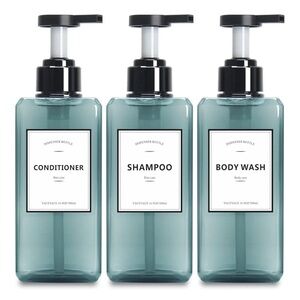 Blue grey 3-pack pump dispensers